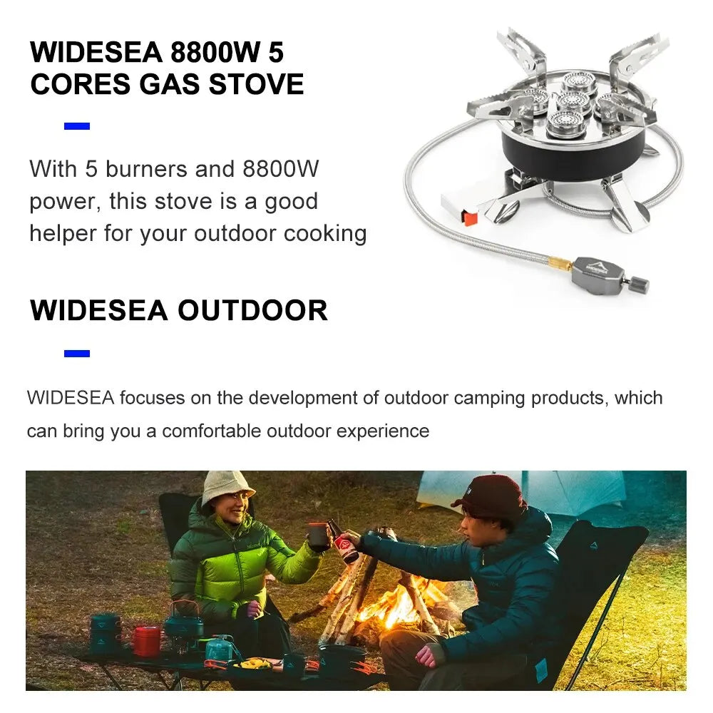 Widesea Camping Tourist Burner 8800W Gas Stove Cookware Portable