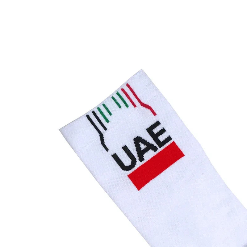 NEW 2025 Cycling Socks Men Women UAE Team Breathable Quick Dry Outdoor