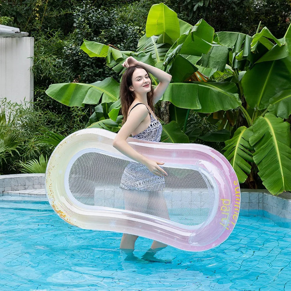 Rooxin Inflatable Floats Bed Swim Ring Tube Water Leisure Bed Swim Air