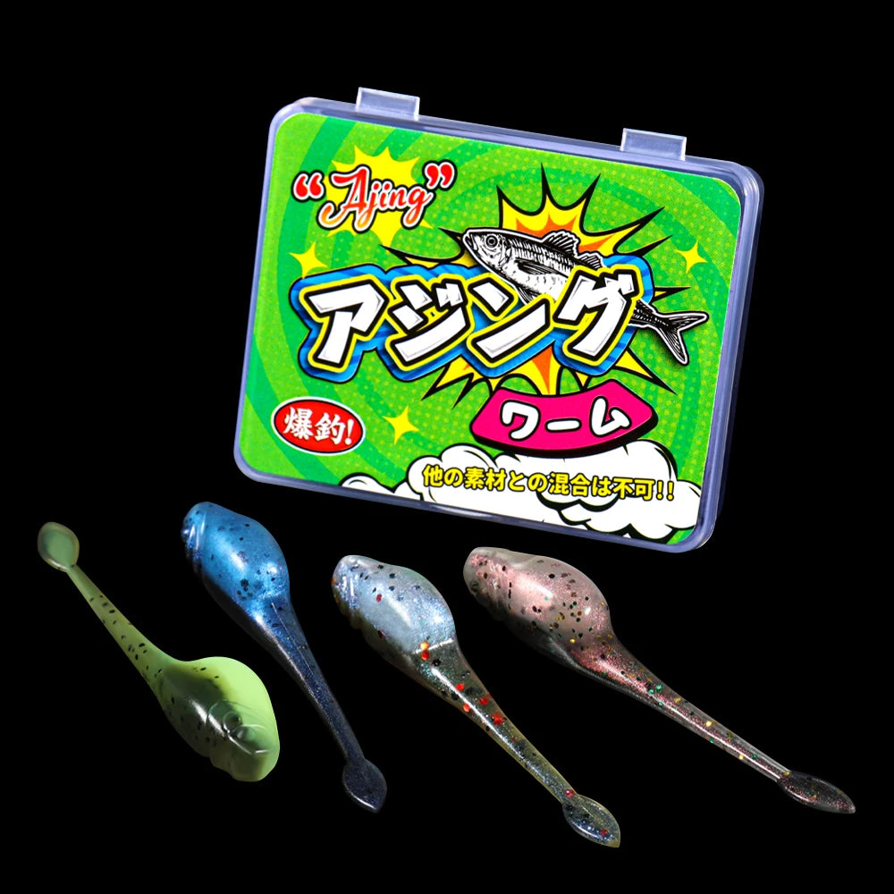 Rosewood Crappie Minnow Shad Soft Baits 5cm Ajing Worm Fishing Lure