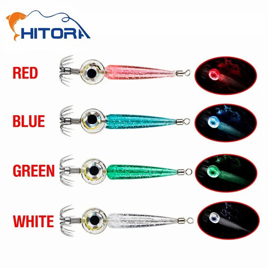 Fishing Lures 5g Squid Hook with LED Light Squid Jig Lure Luminous