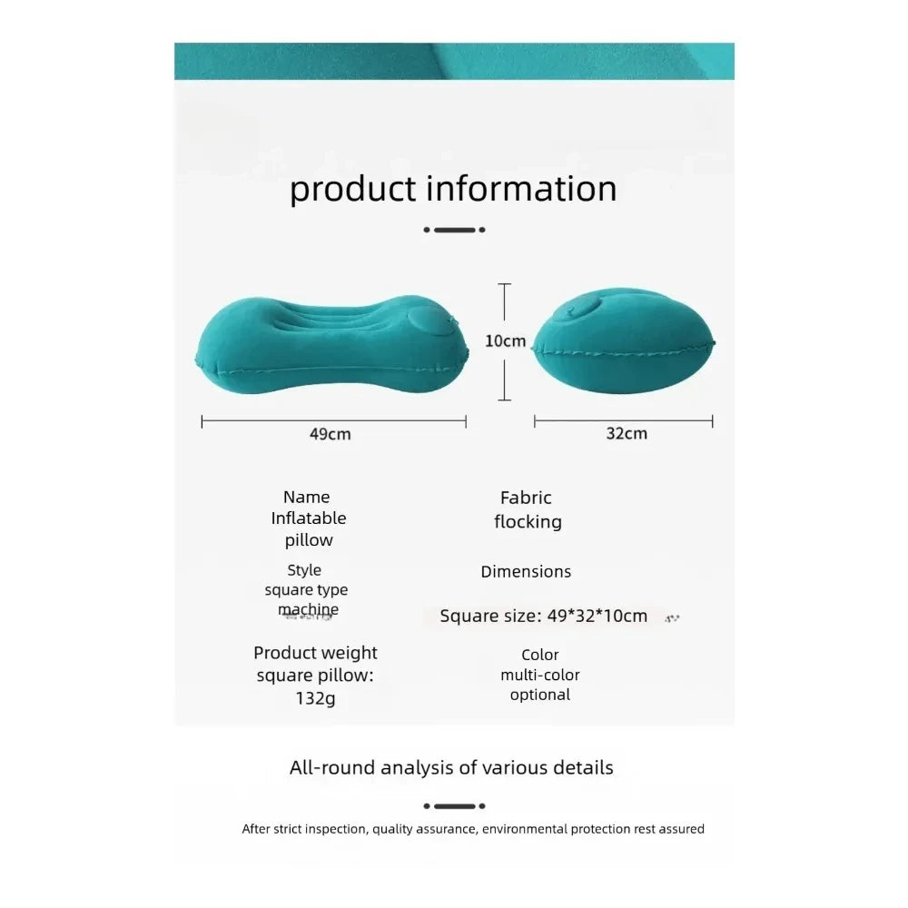 Portable Comfortable Inflatable Pillow, Camping Pillow, Pool Pillow,