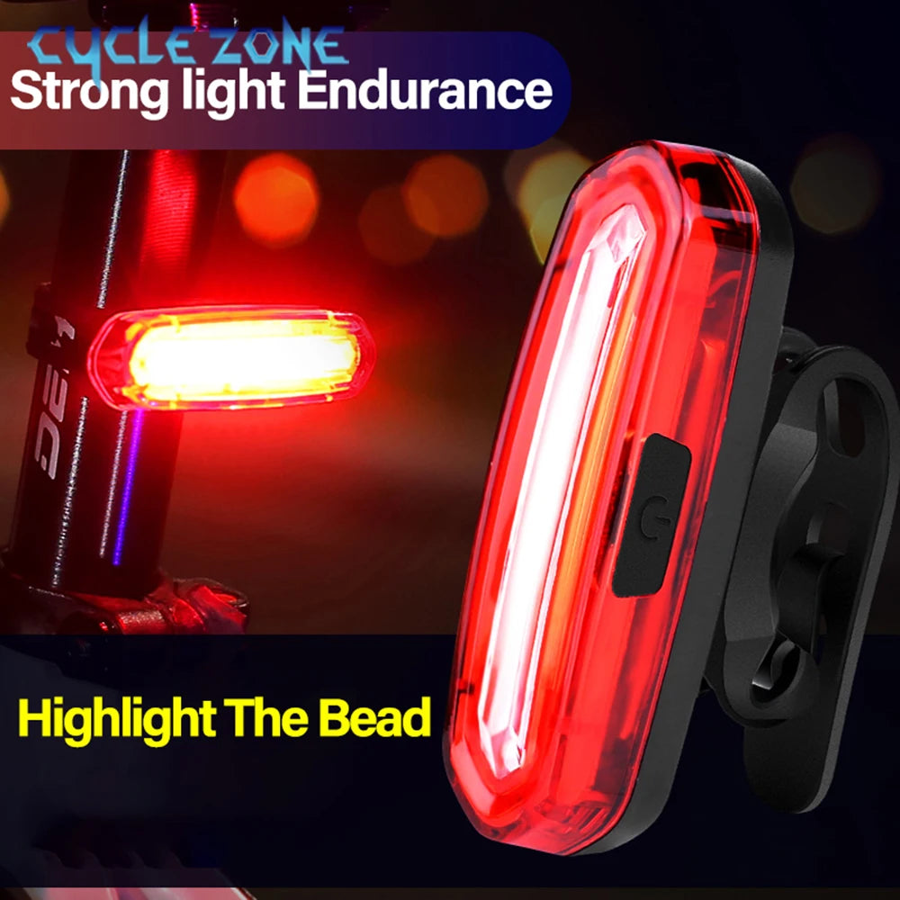 MTB Road Bike Rear Light USB Rechargeable LED Bike Tail Light Easy to