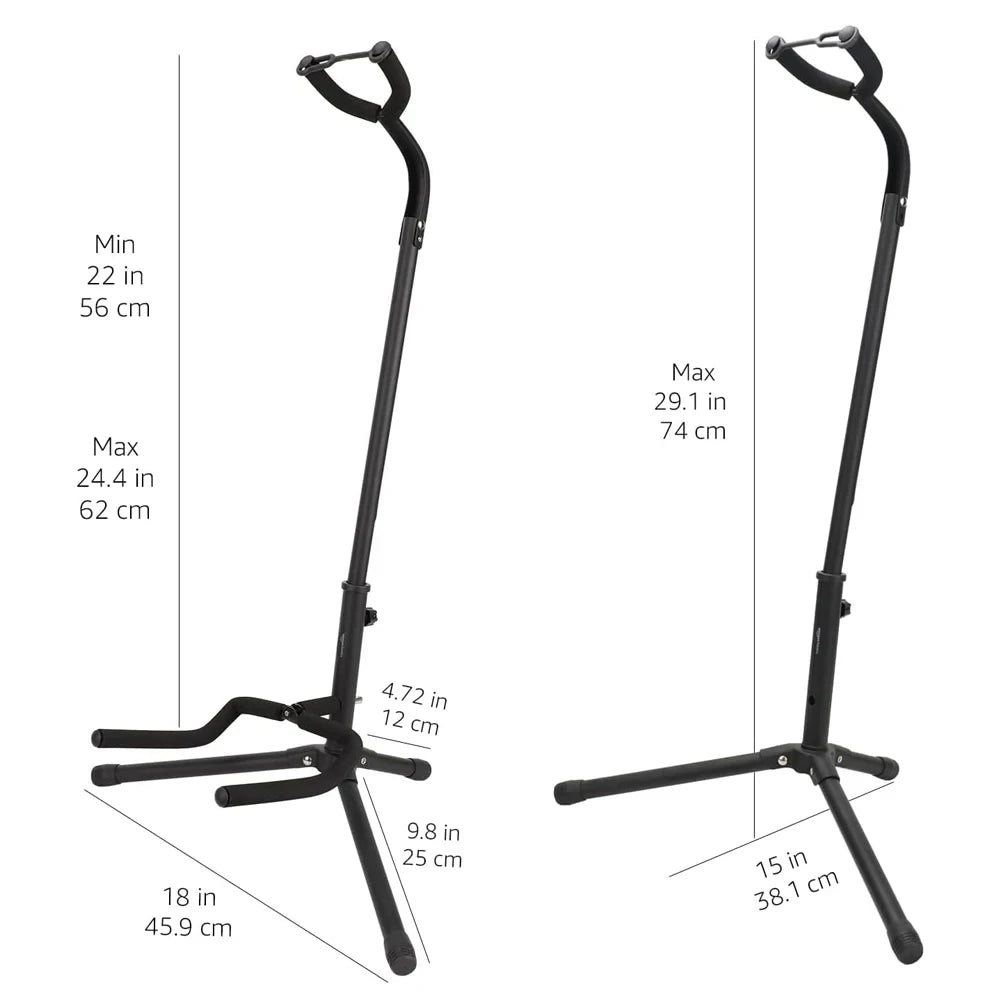 Portable Universal Guitar Stand - Collapsible Single Stand with Safety