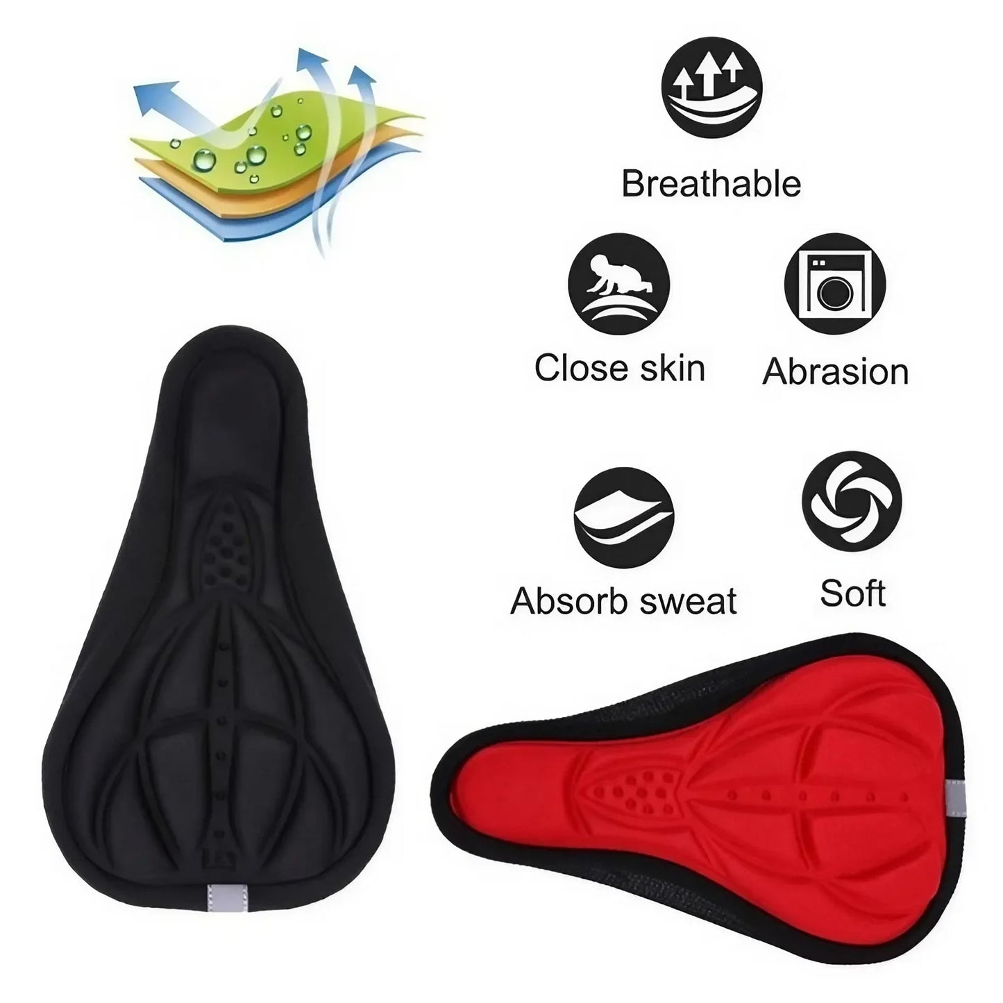 Soft 3D Padded Cycling Bicycle MTB Bike Saddle Seat Cover Cushion