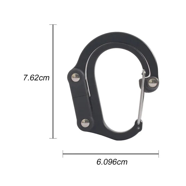 Camping Hybrid Gear Clip Carabiner Rotating Hook Clip Non-Locking