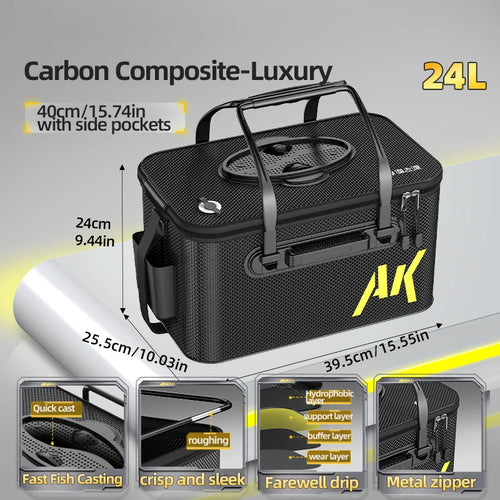 YUZHIYUAN Fishing Container Foldable Portable Live FIsh Bucket Large