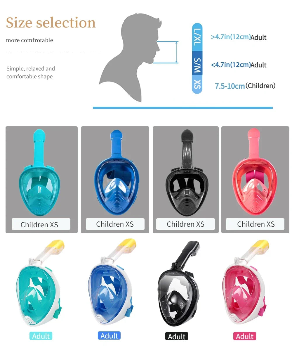 Underwater Scuba Anti Fog Full Face Diving Mask Snorkeling Respiratory