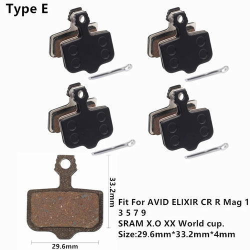 4Pairs Bike MTB Semi-Metallic Disc Brake Pads For Shimano B01S G01S