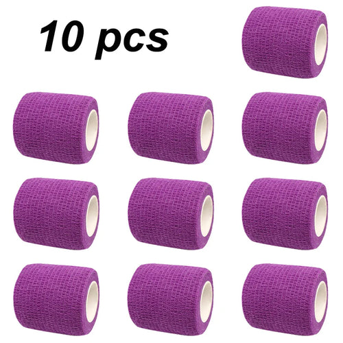 10 pcs Colorful Sports Self Adhesive Elastic Bandage Wrap Tape For