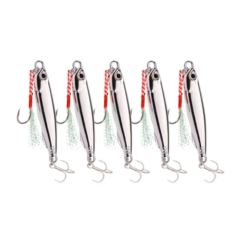 10pcs/pack Fishing Metal Jig Lures 20g 30g 40g Plating Silvery Metal