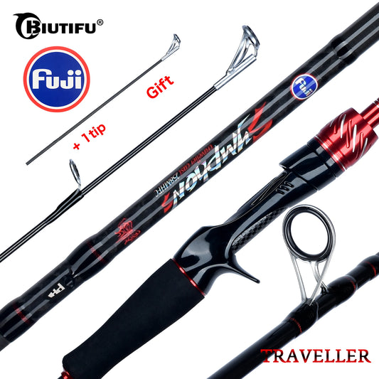 BIUTIFU Spinning Casting Fuji Lure Mini Traveller Rock Fishing Rod