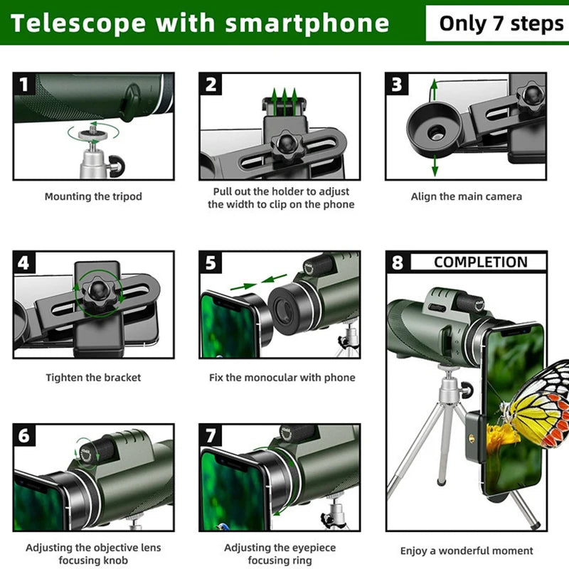 Portable Zoom HD 5000M Telescope Folding Long Distance Mini Powerful