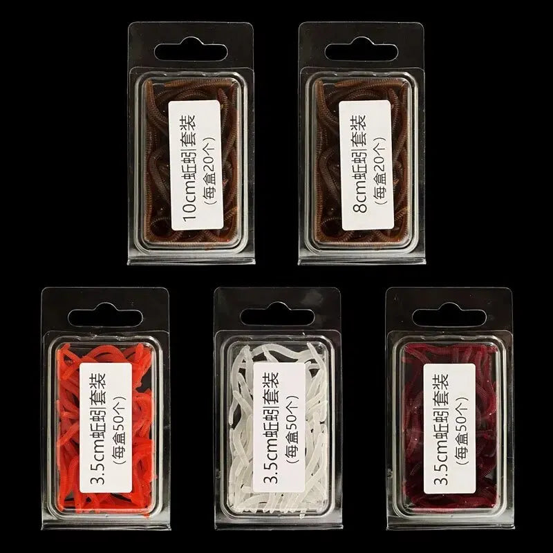 Lifelike Fishy Smell Red Soft Lures Simulation Earthworm Red Worms