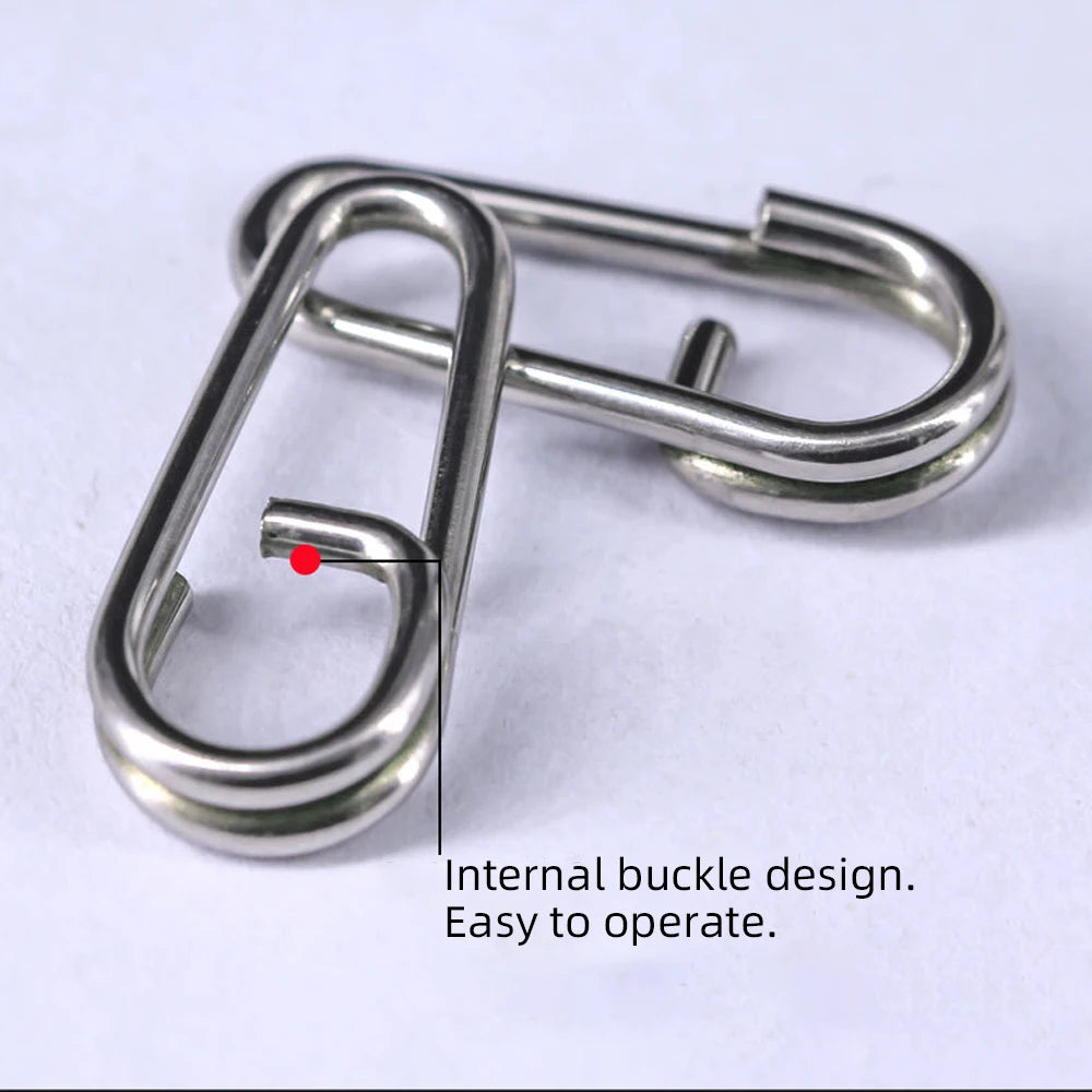 DNDYUJU 20-100pcs Stainless Steel Bent Dead Oval Split Rings Loop Lure