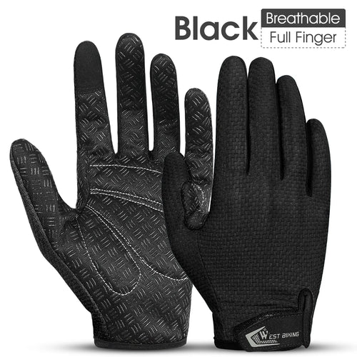 WEST BIKING Summer Cycling Gloves Full Finger MTB Bike Gloves Touch