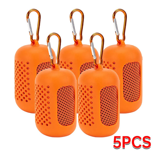 Outdoor Towel Round Silicone Wrapped Ice Towel Soft Breathable Cool