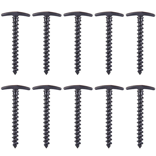10pcs Screw Anchor Stakes Ground Nail Outdoor Camping Tent Pegs Ground