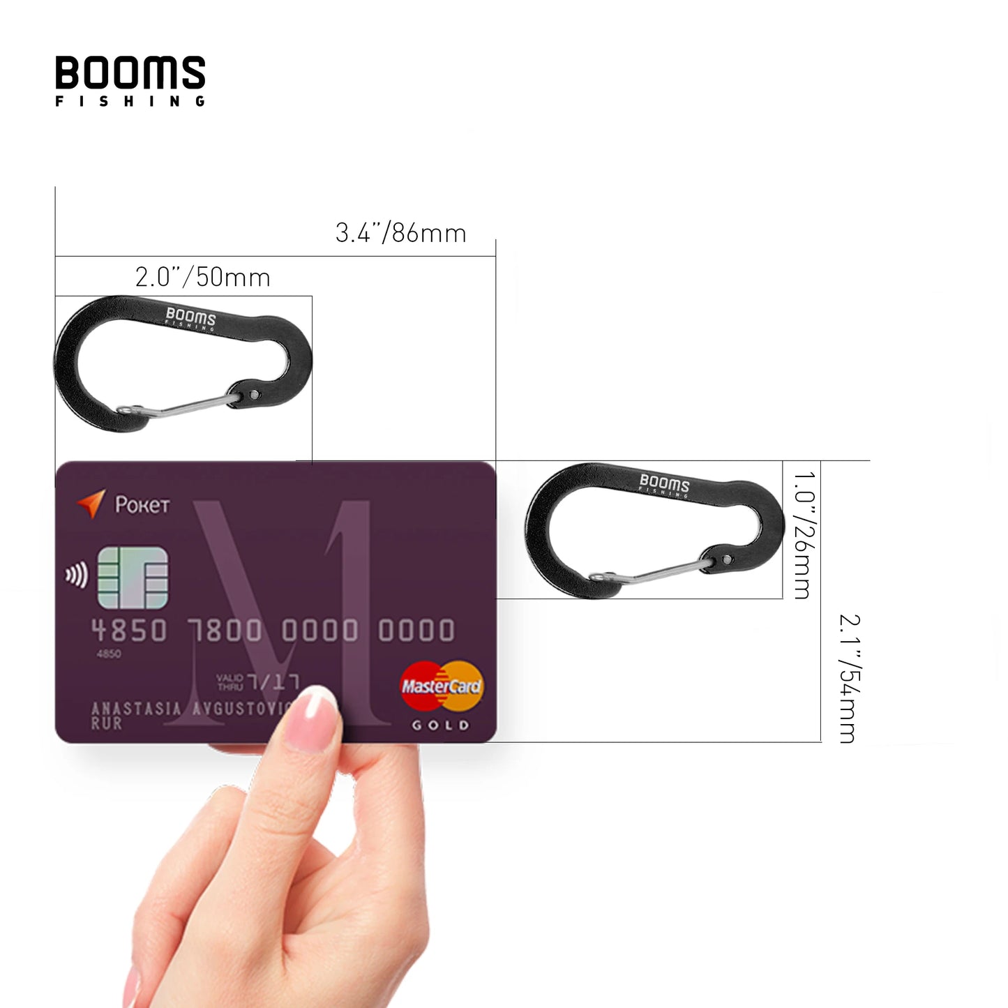 Booms Fishing CC1-10pcs Multi-Use Small Clips Keychain Caribeaner Clip