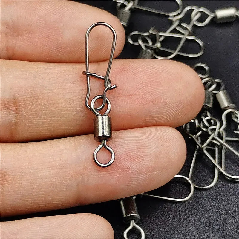 50pcs/lot Fishing Connector  2# 4# 6# 8# 10# Pin Bearing Rolling