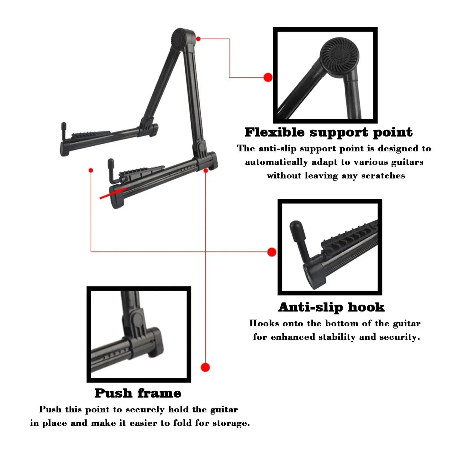Miwayer Guitar Stand Folding A Frame Floor Universal ABS for Acoustic