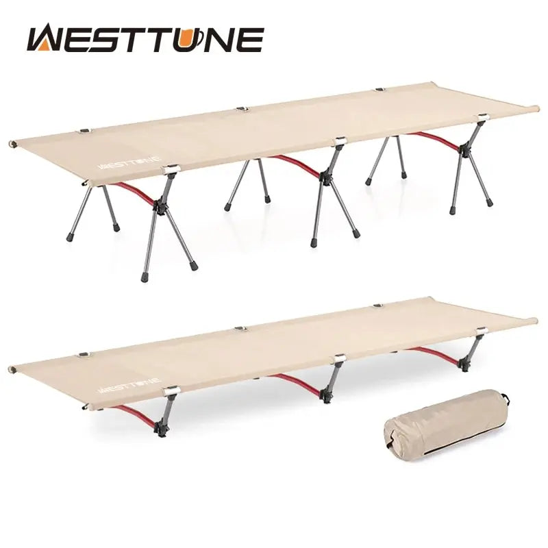WESTTUNE Camping Cot Portable Folding Bed Ultralight Aluminum Alloy